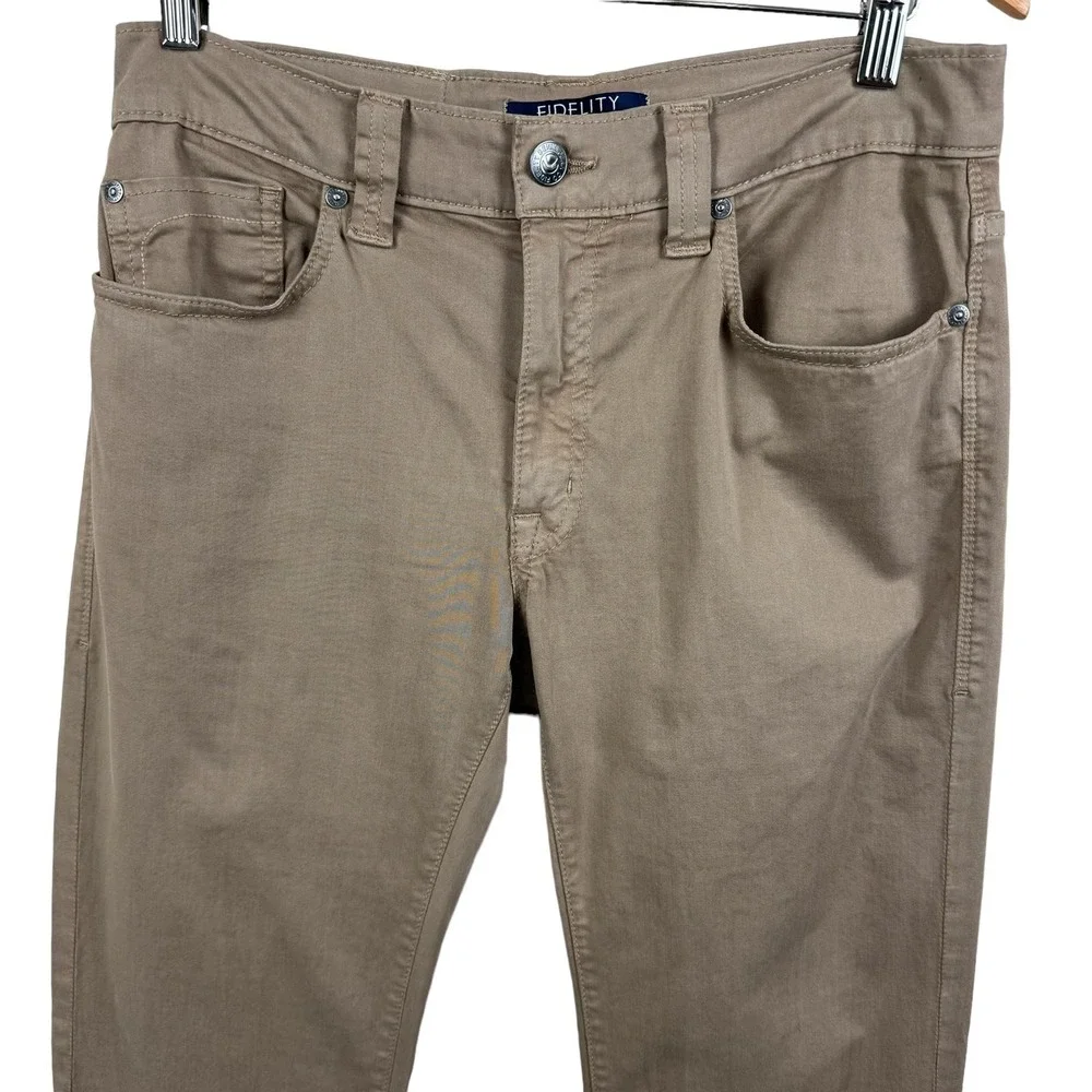 Fidelity Jeans Mens Size 31 x 34 Havana Twill Colors Pants Tan Straight‎ Fit